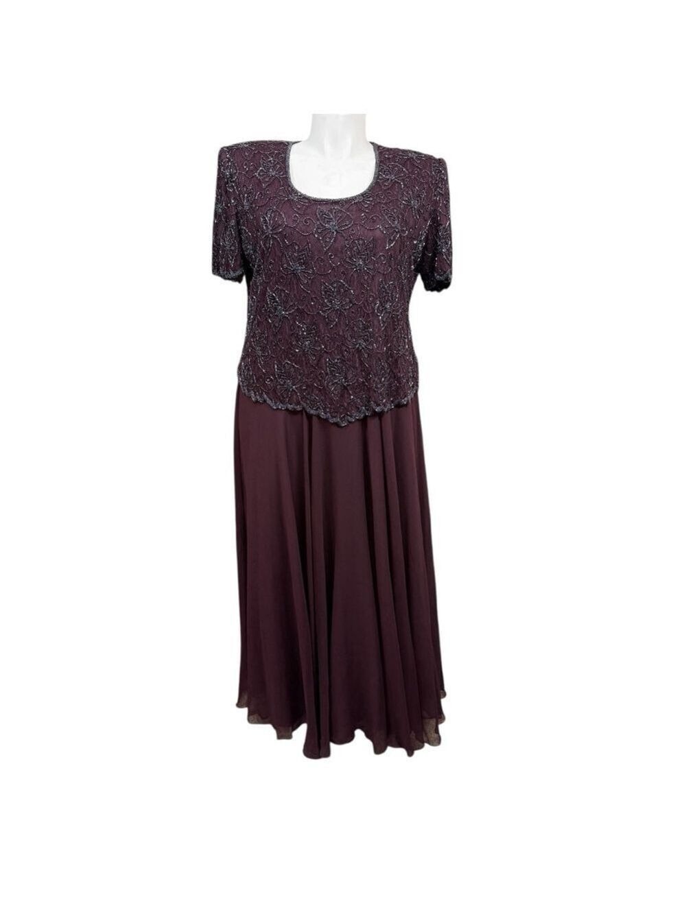 Vintage Brilliante by J.A. Plum Beaded Lace Formal Dress Size XXL